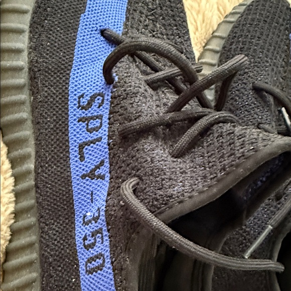 Yeezy Black and Blue Knit Sneakers - Picture 2 of 5